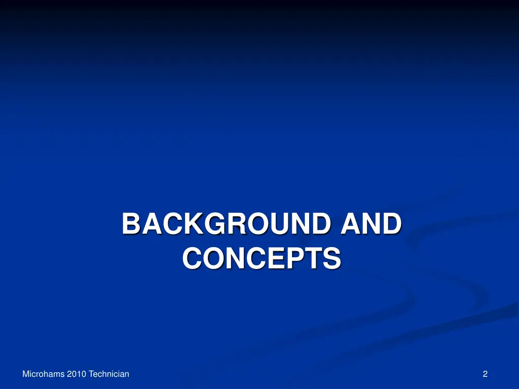 background and concepts