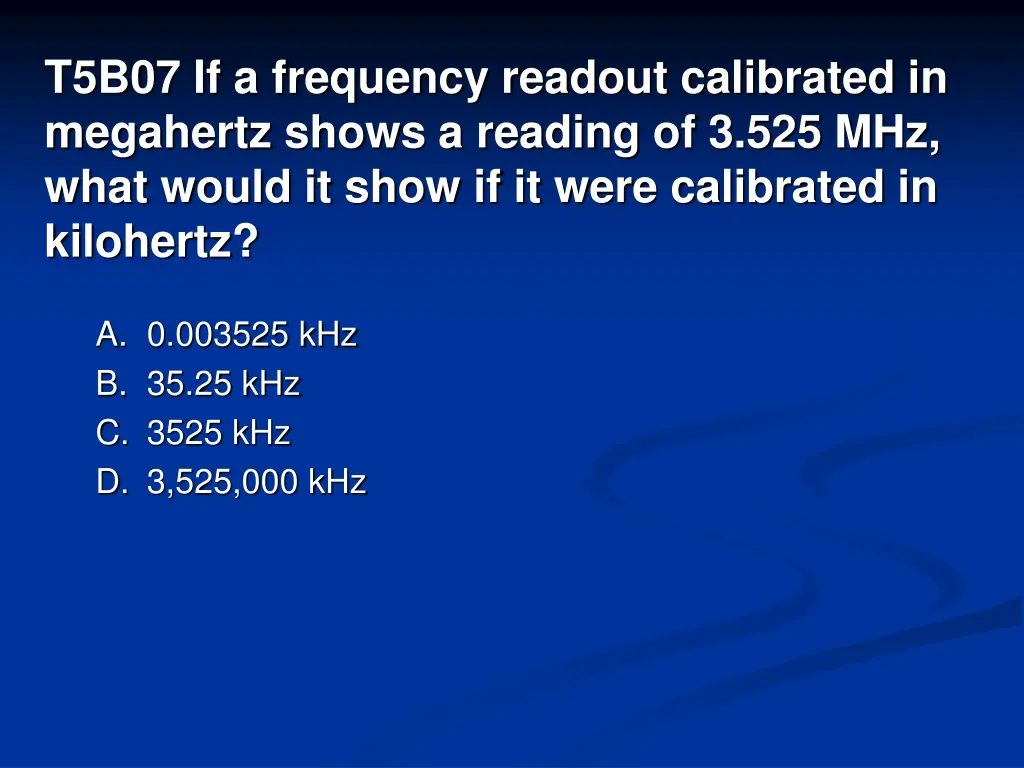 t5b07 if a frequency readout calibrated