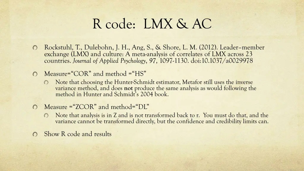 r code lmx ac