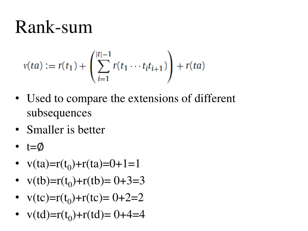 rank sum
