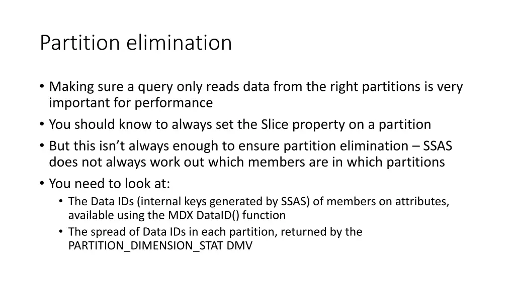 partition elimination