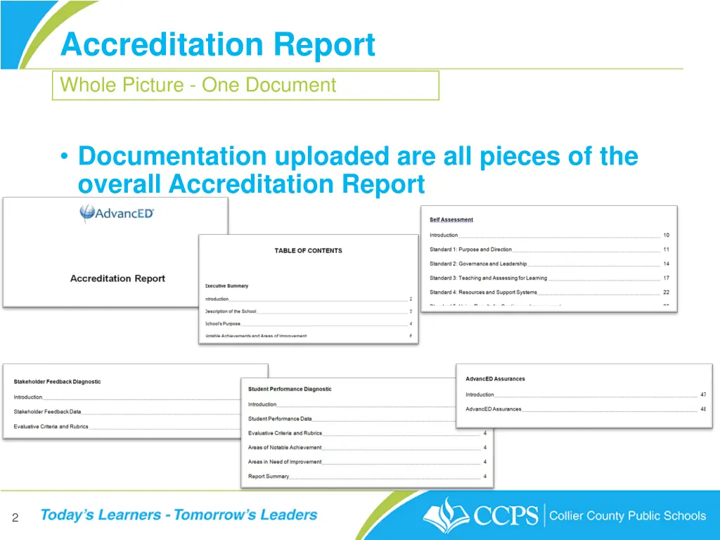 accreditation report whole picture one document