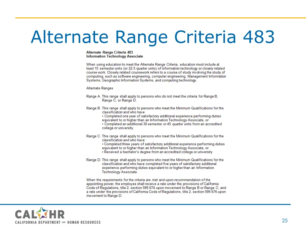 alternate range criteria 483