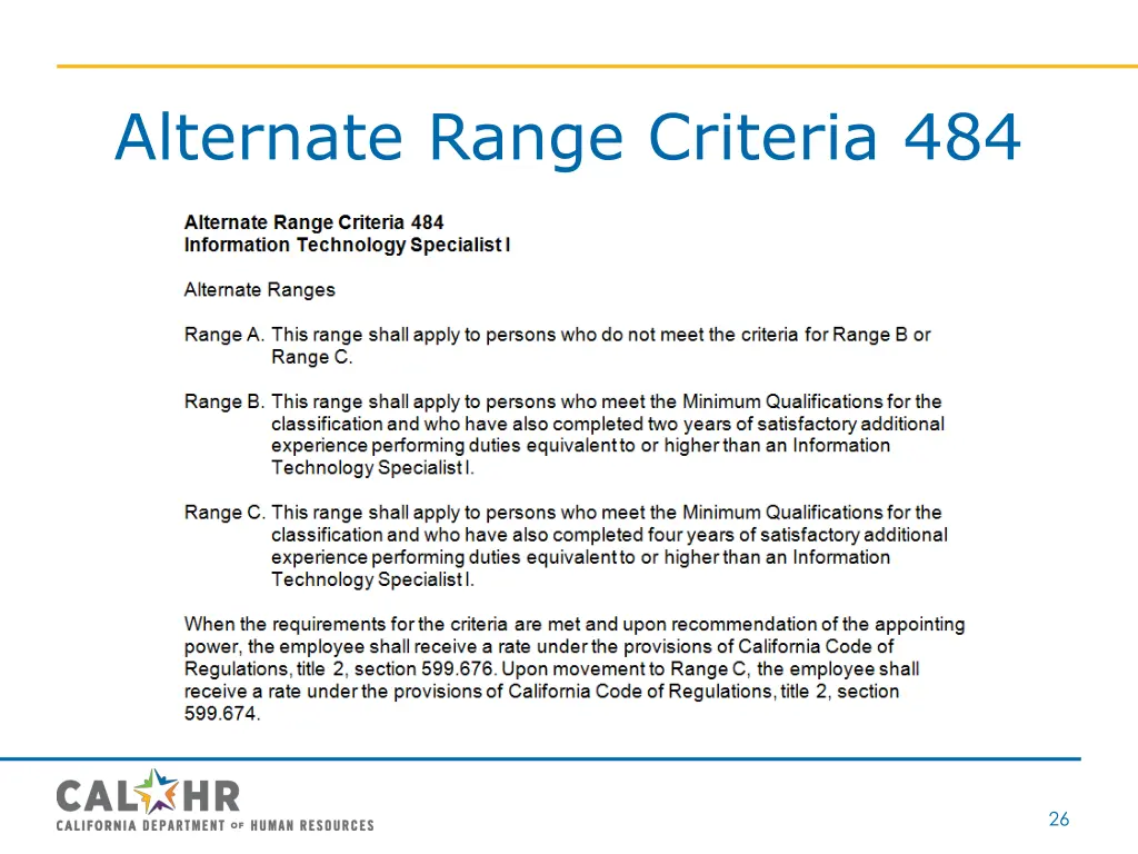 alternate range criteria 484