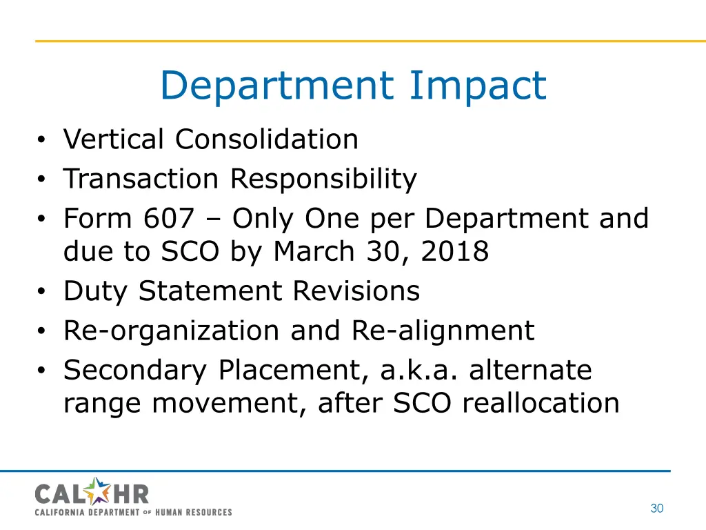 department impact