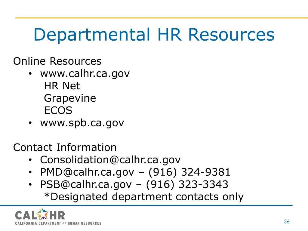 departmental hr resources