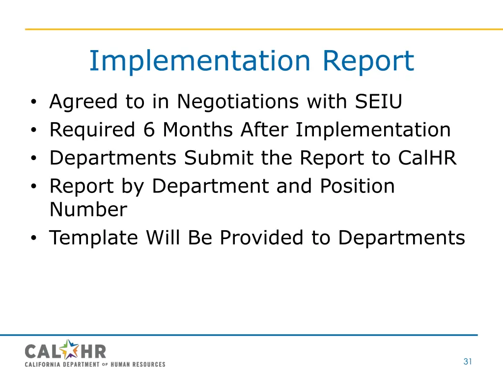 implementation report