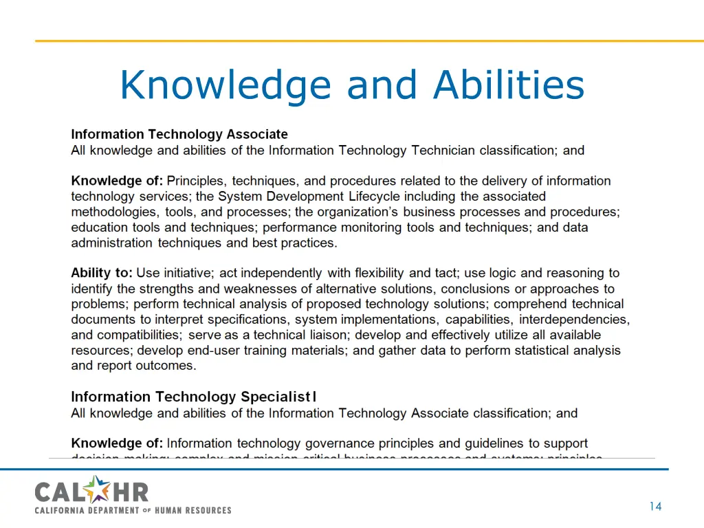 knowledge and abilities