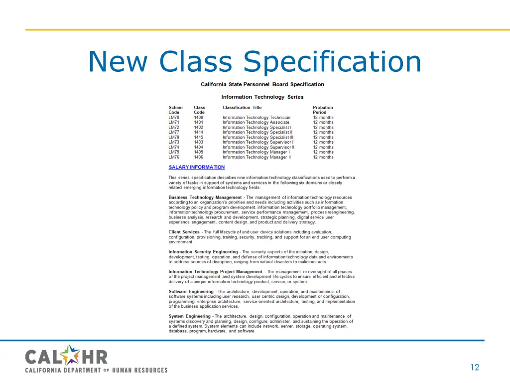 new class specification