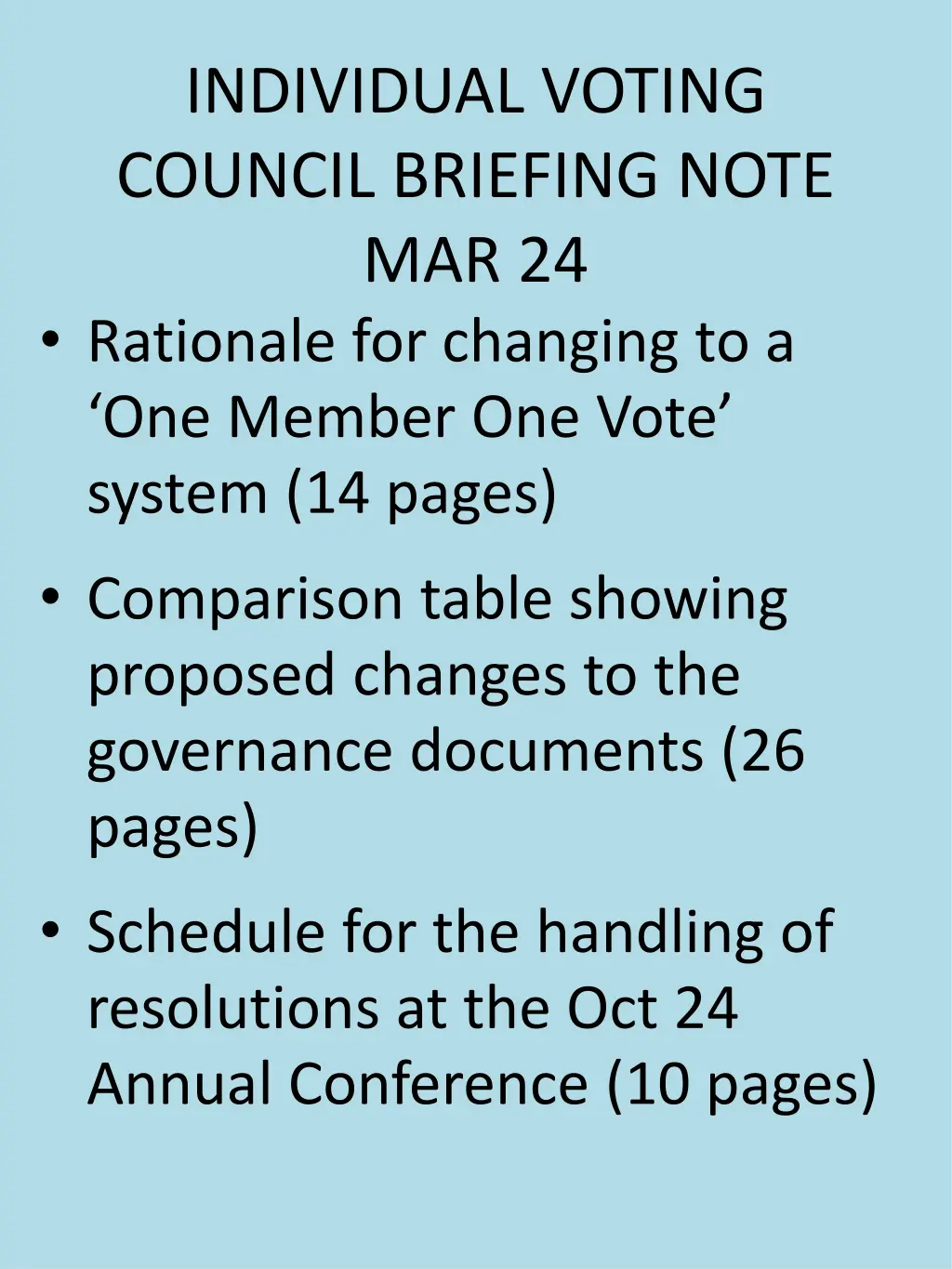 individual voting council briefing note