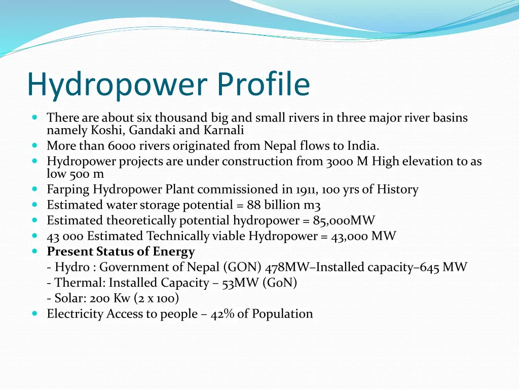 hydropower profile