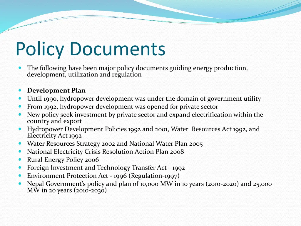 policy documents