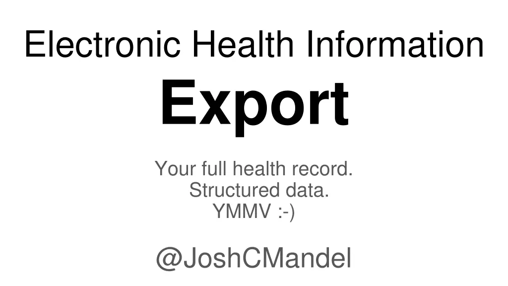 electronic health information export
