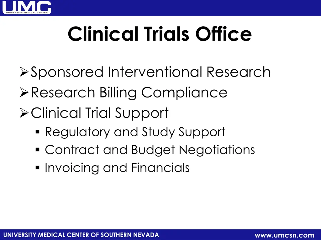 clinical trials office