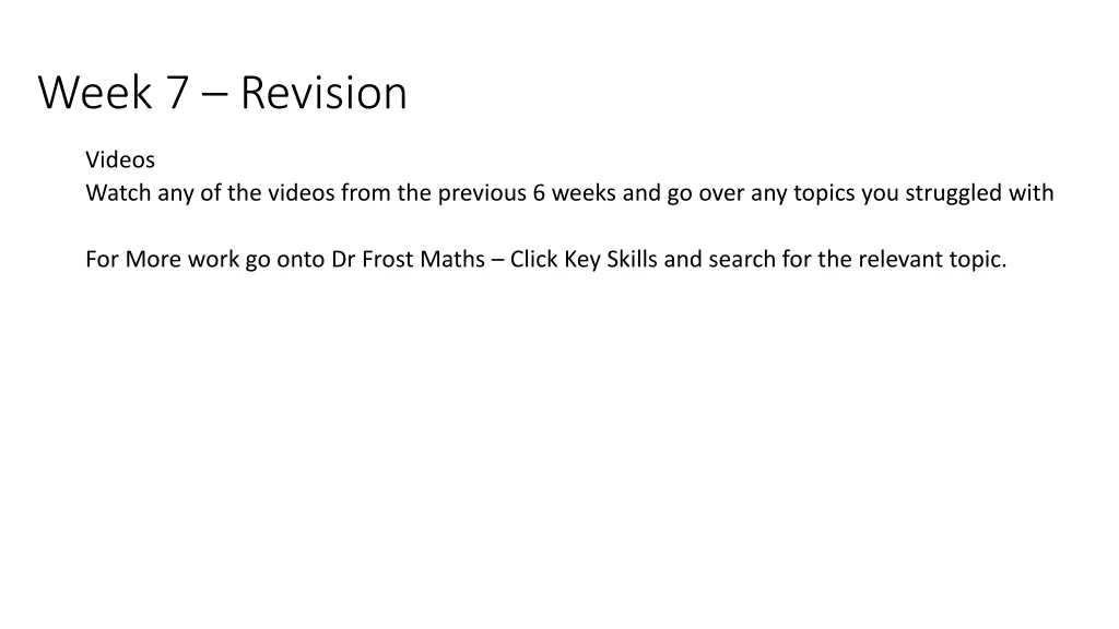 week 7 revision