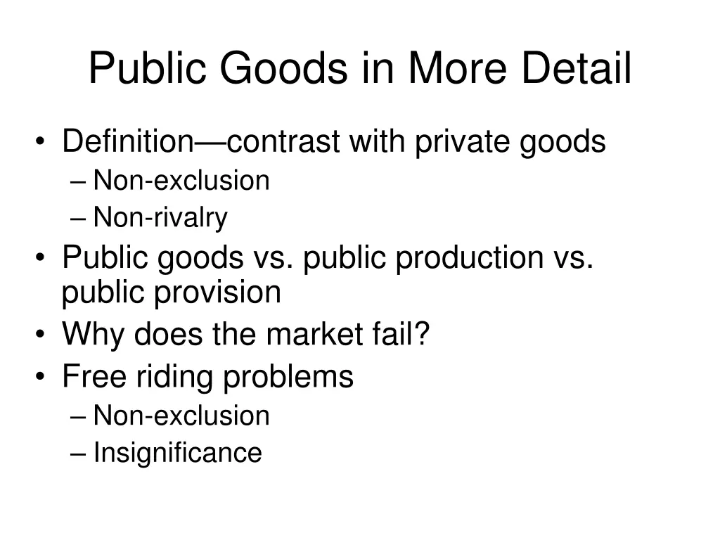 public goods in more detail