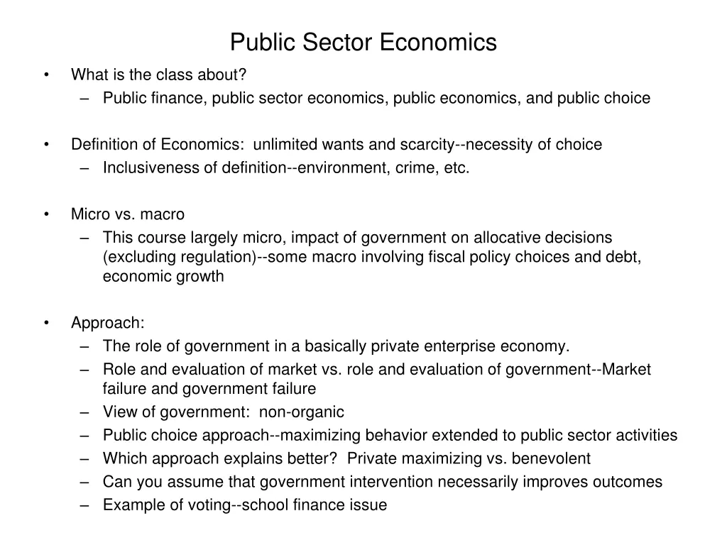 public sector economics