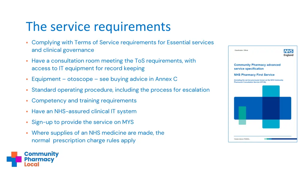 the service requirements