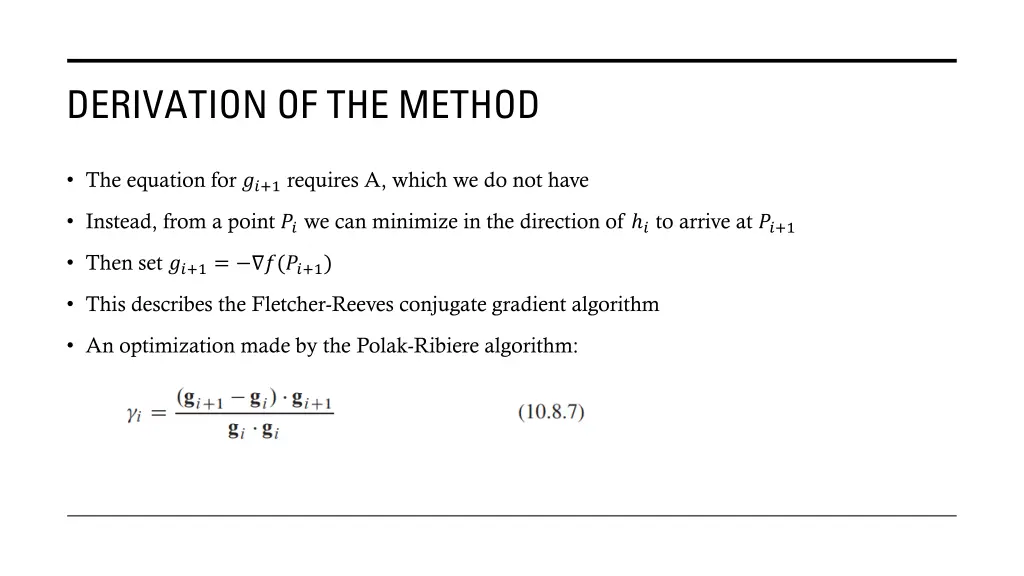 derivation of the method 1