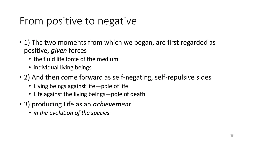 from positive to negative