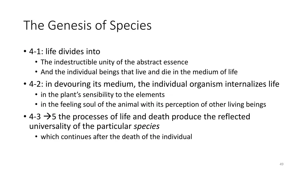 the genesis of species