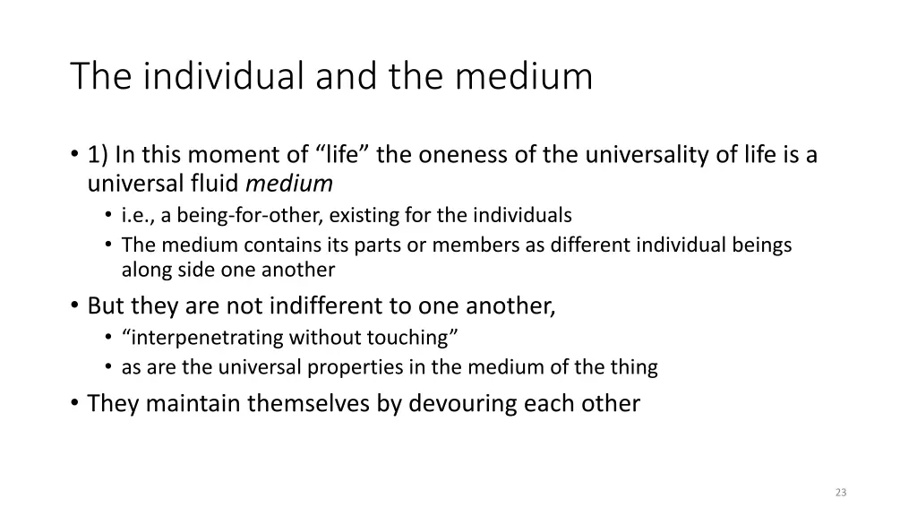 the individual and the medium