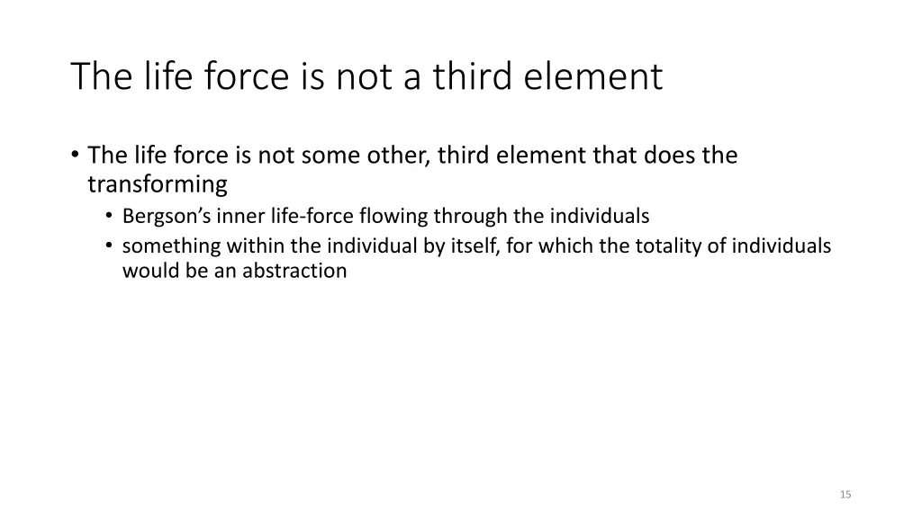 the life force is not a third element
