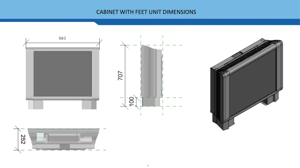 cabinet with feet unit dimensions