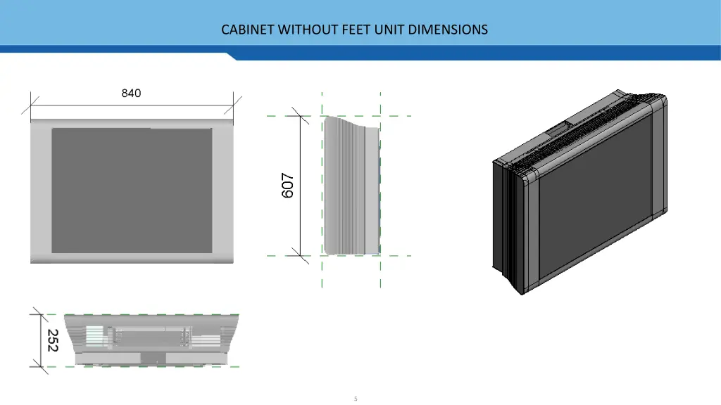 cabinet without feet unit dimensions