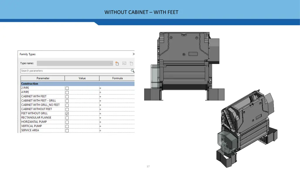 without cabinet with feet