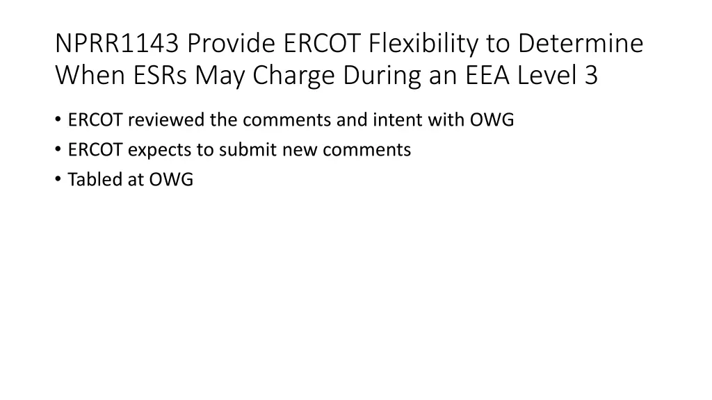 nprr1143 provide ercot flexibility to determine