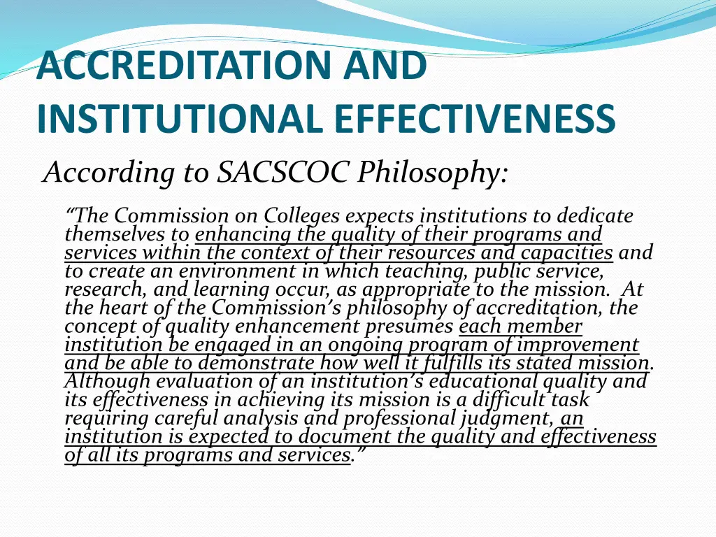 accreditation and institutional effectiveness