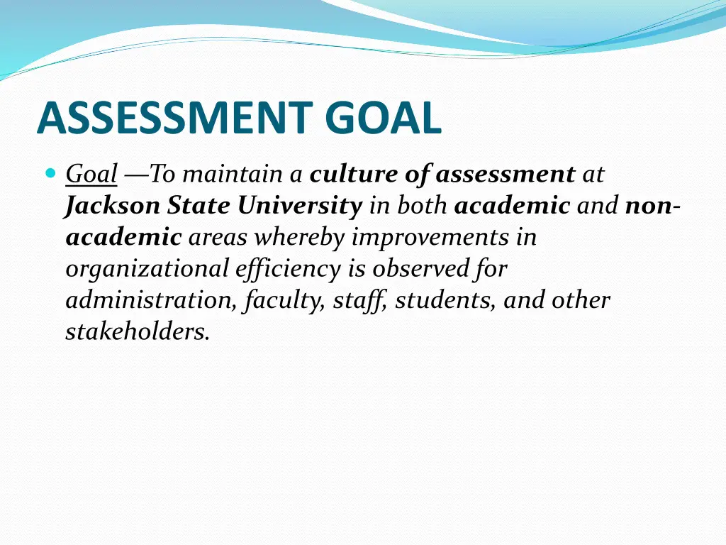 assessment goal