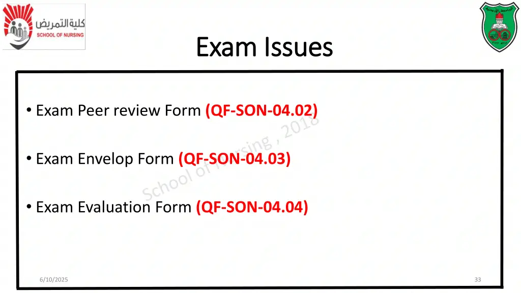 exam exam issues issues 1