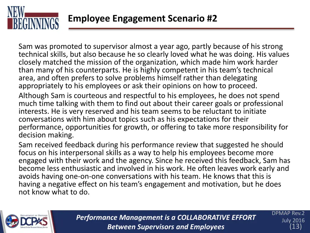employee engagement scenario 2