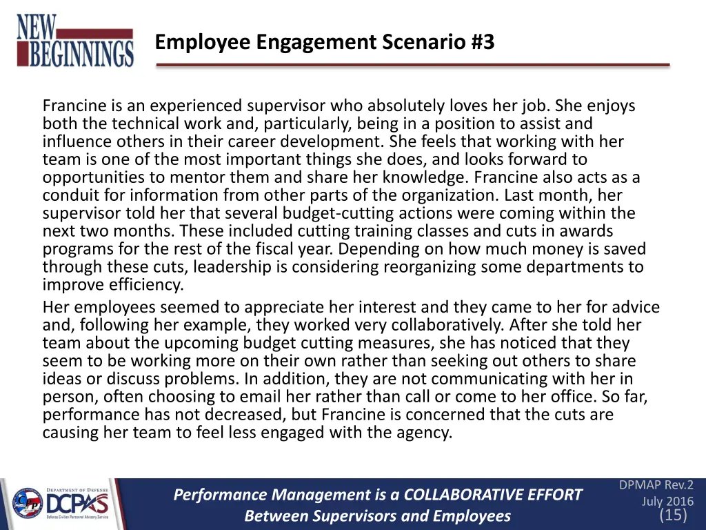 employee engagement scenario 3