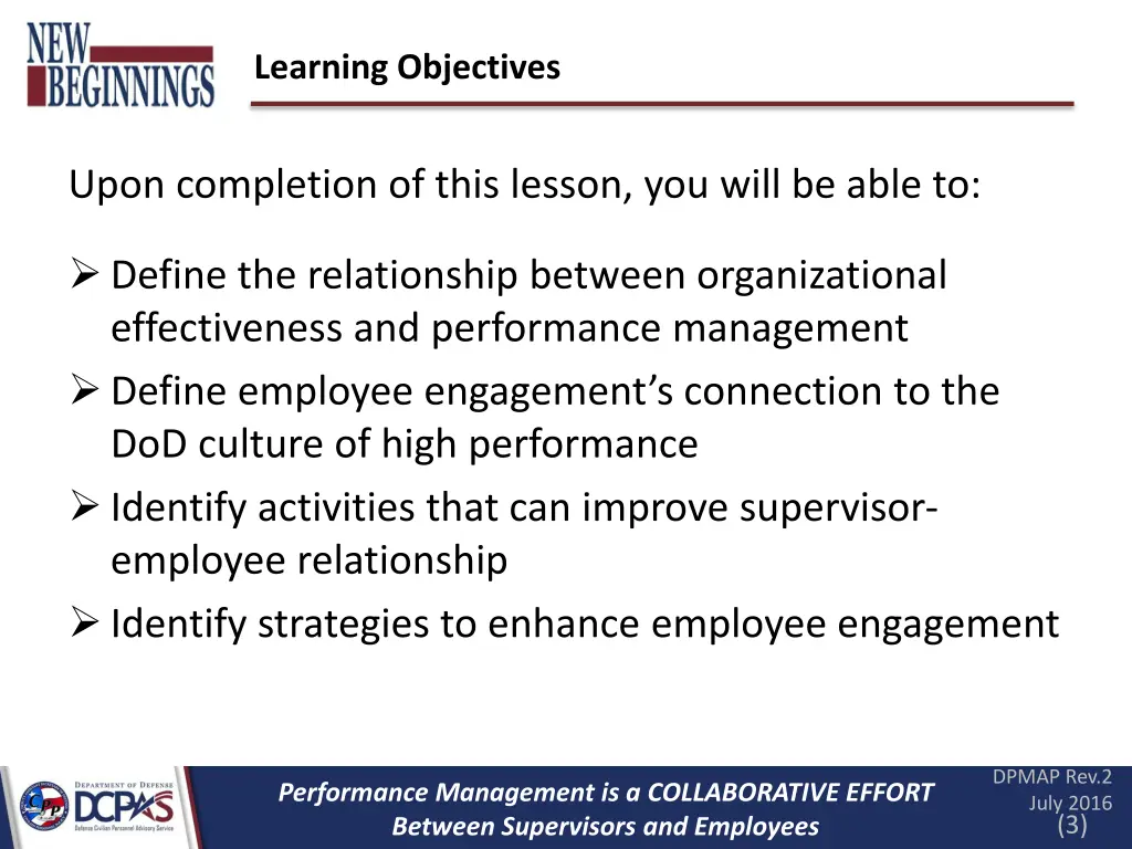 learning objectives