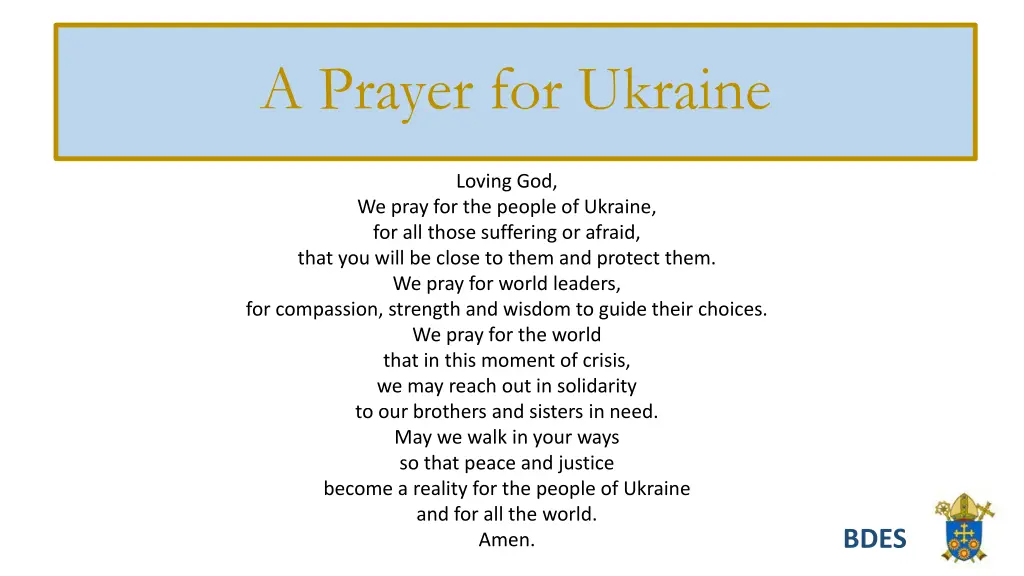 a prayer for ukraine