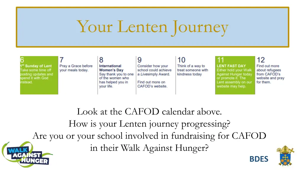 your lenten journey