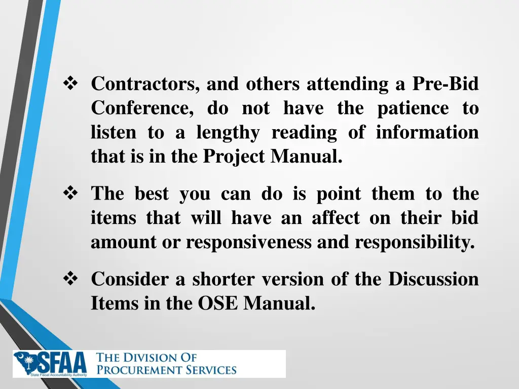 contractors and others attending