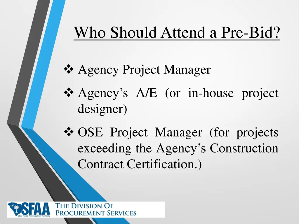 who should attend a pre bid
