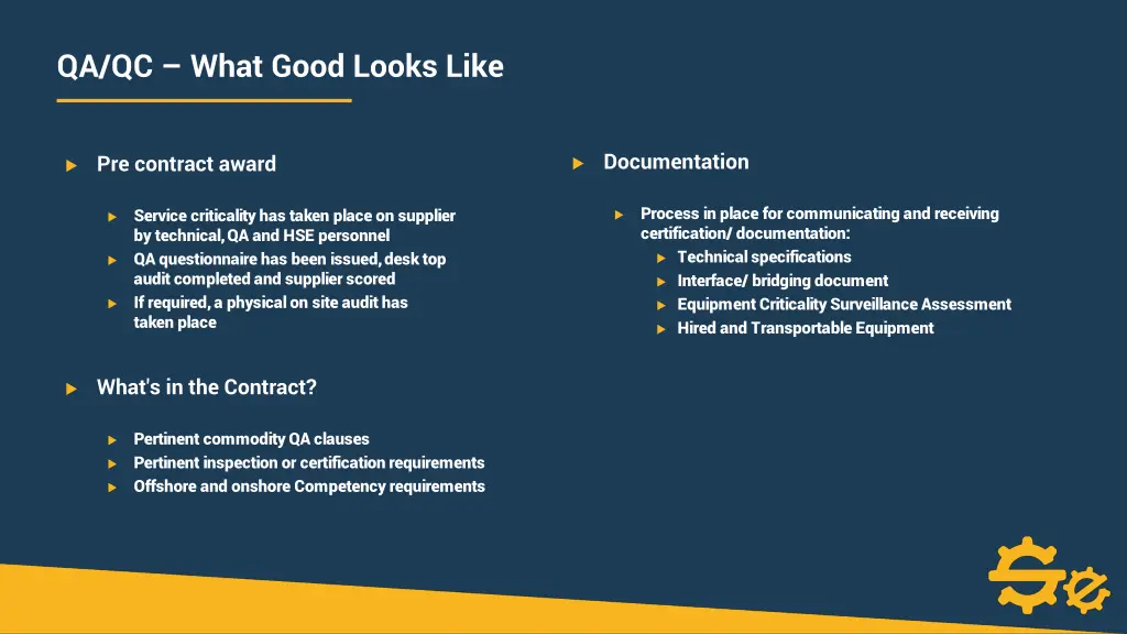 qa qc what good looks like