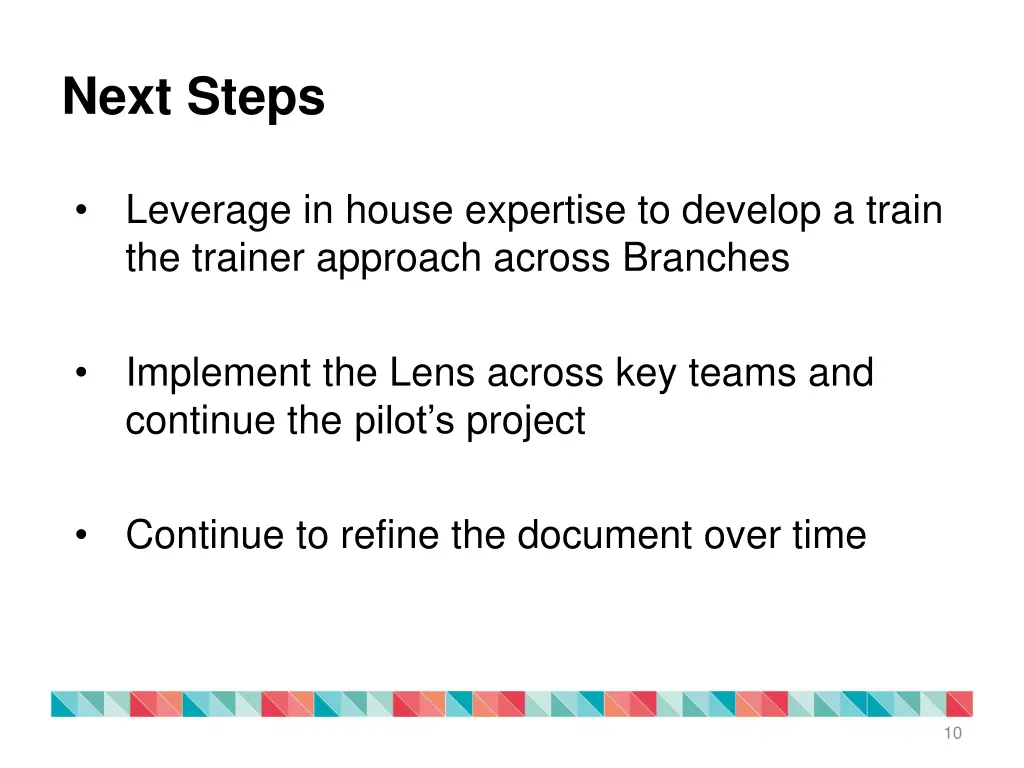 next steps