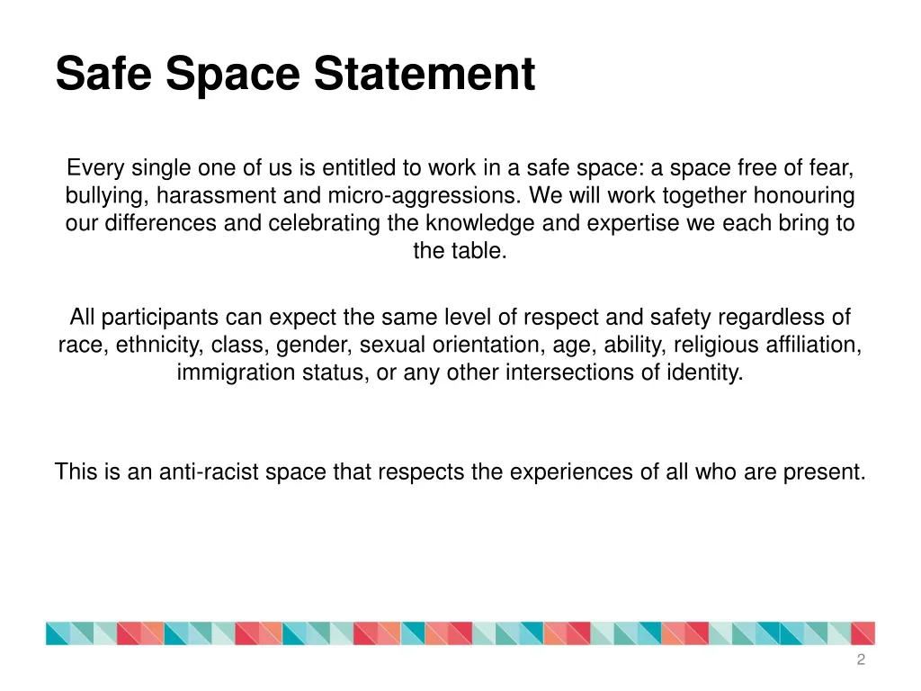 safe space statement