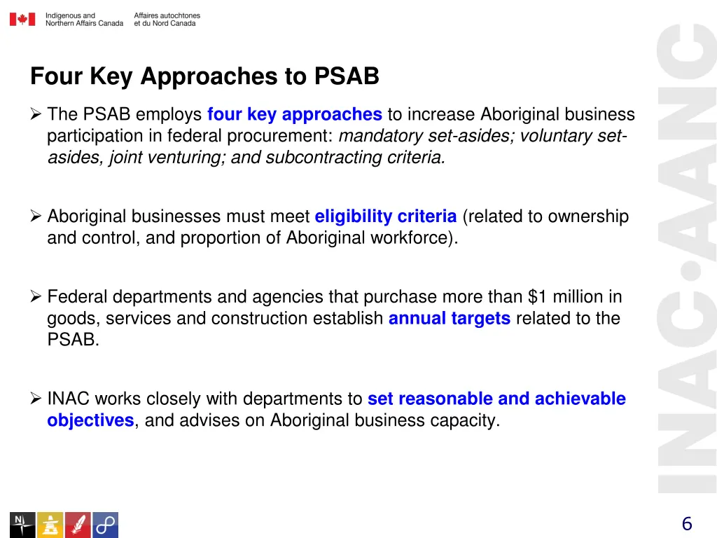 four key approaches to psab