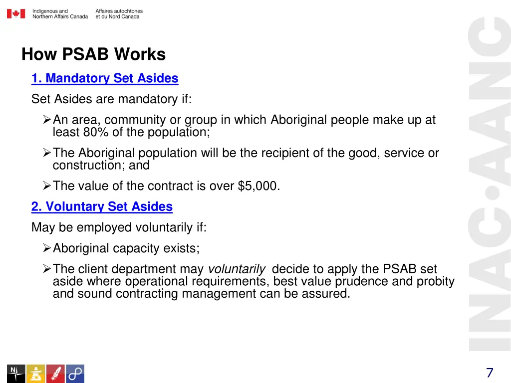 how psab works 1 mandatory set asides set asides