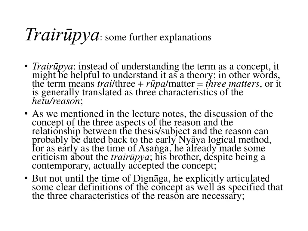 trair pya some further explanations