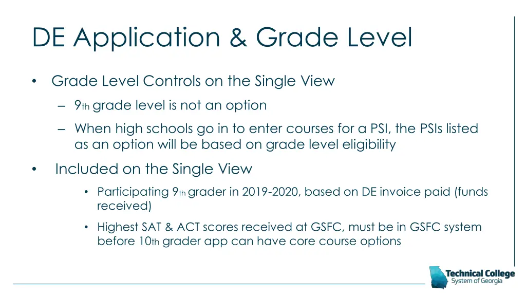 de application grade level 1