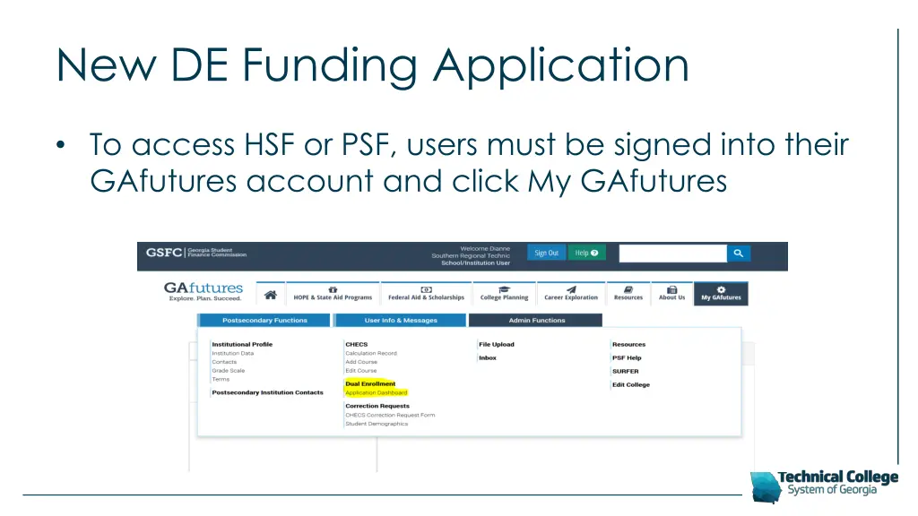new de funding application