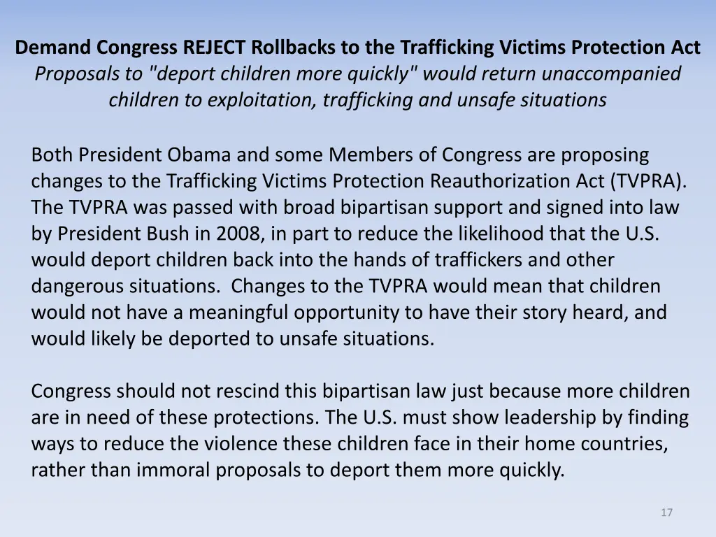 demand congress reject rollbacks